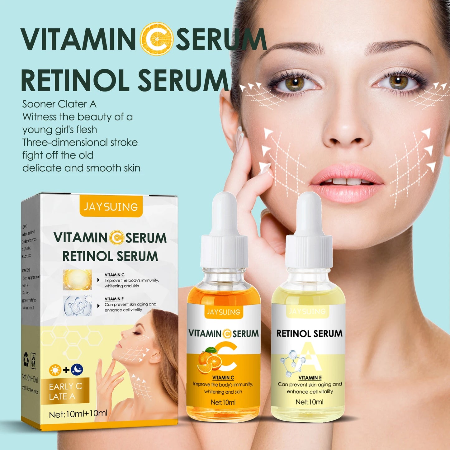 Looking for the best Vitamin C & E serum for your skin? Our anti-aging Vitamin C serum helps to brighten your skin, while the Vitamin E serum boosts immunity and enhances skin vitality. This whitening face serum works wonders for fighting signs of aging, rejuvenating skin cells, and giving you a youthful glow. Purchase the ultimate Vitamin C & E anti-aging serum for glowing, youthful skin today.