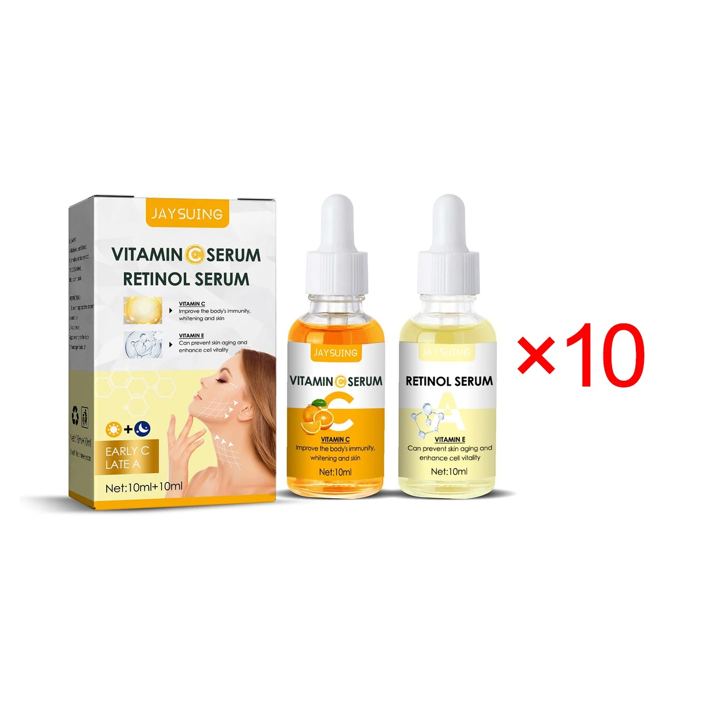 Looking for the best Vitamin C & E serum for your skin? Our anti-aging Vitamin C serum helps to brighten your skin, while the Vitamin E serum boosts immunity and enhances skin vitality. This whitening face serum works wonders for fighting signs of aging, rejuvenating skin cells, and giving you a youthful glow. Purchase the ultimate Vitamin C & E anti-aging serum for glowing, youthful skin today.